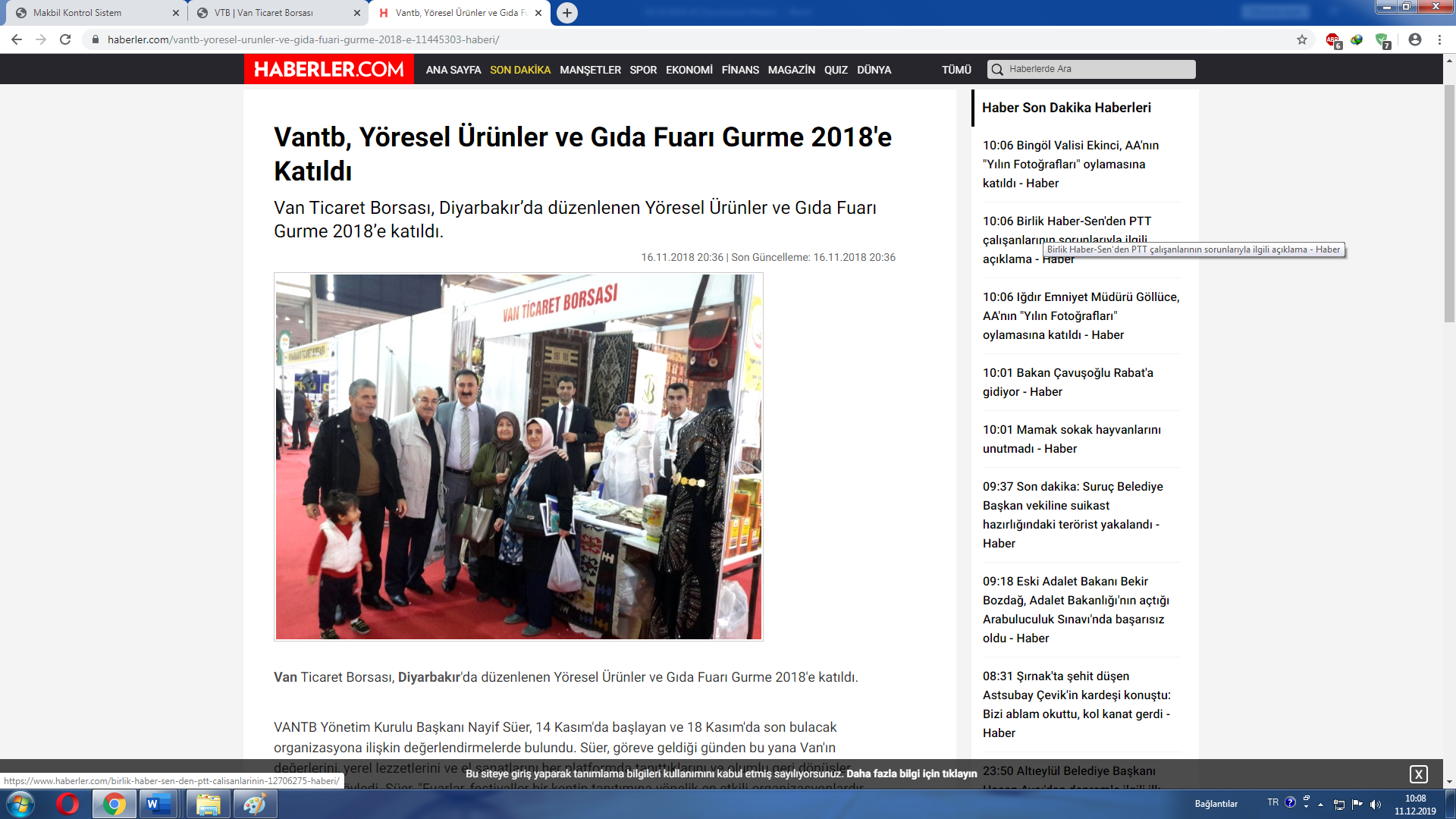 VANTB DİYARBAKIR GURME 2018 YÖRESEL ÜRÜNLER FUARINA KATILDI