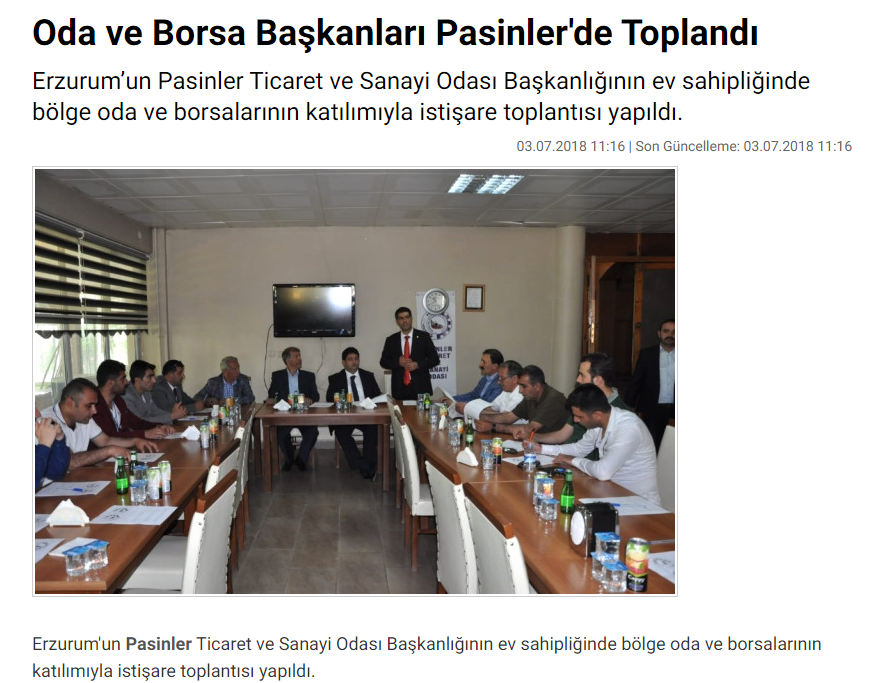 ODA BORSA BAŞKANLARI PASİNLER'DE TOPLANDI