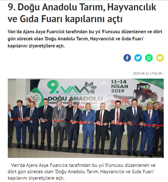 9.DOĞU ANADOLU GIDA TARIM FUARI KAPILARINI AÇTI