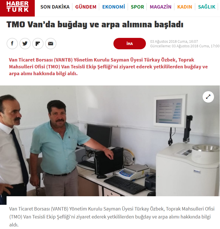 TMO VAN'DA BUĞDAY VE ARPA ALIMINA BAŞLADI