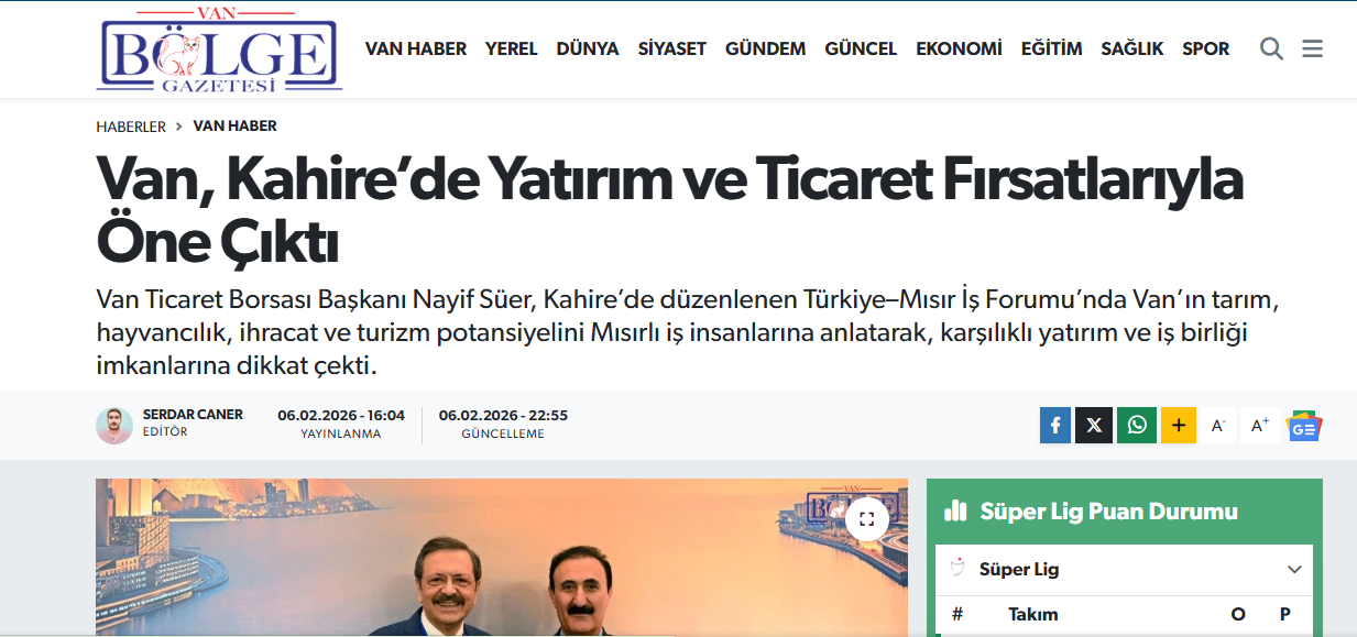 Van, Kahire’de Yatırım ve Ticaret Fırsatlarıyla Öne Çıktı