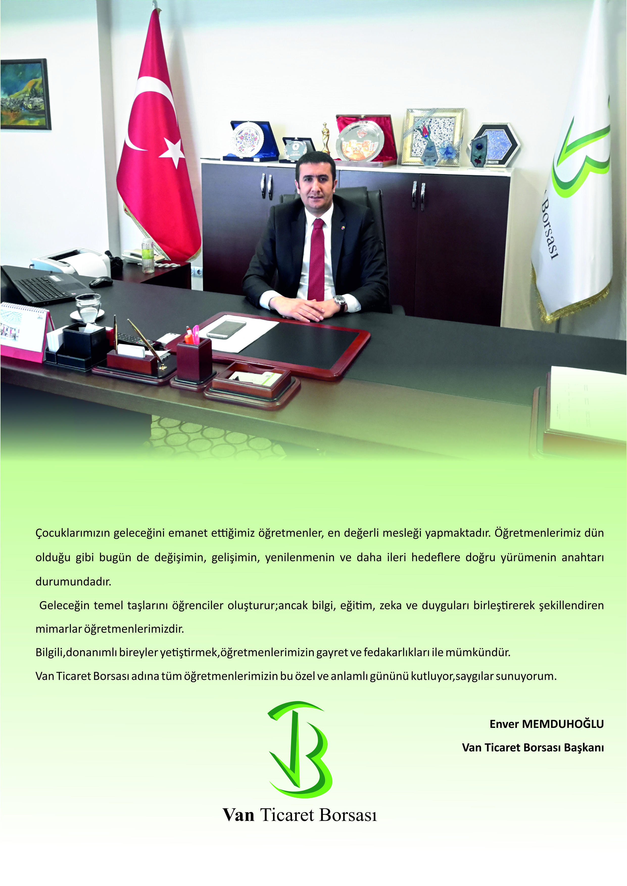 BAŞKANIMIZIN 24 KASIM ÖĞRETMENLER GÜNÜ MESAJI